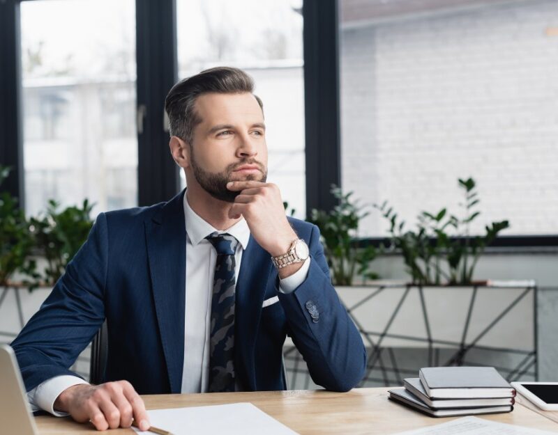 Businessman thinking about business structure, Sole Trader or Company in Australia