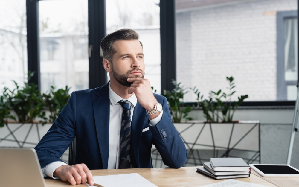 Businessman thinking about business structure, Sole Trader or Company in Australia